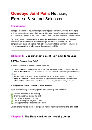 Goodbye joint pain: Nutrition, Exercise & Natural Solutions
