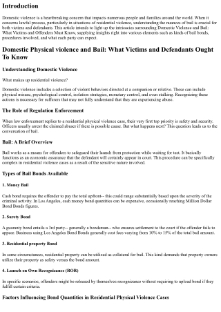 Residential Physical Violence and Bond: What Victims and Offenders Need To Know