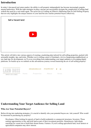 “Crafting an Effective Marketing Plan for Self-Selling Property”