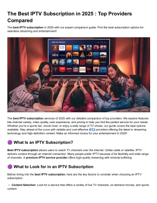 The Best IPTV Subscription in 2025 _ Top Providers Compared
