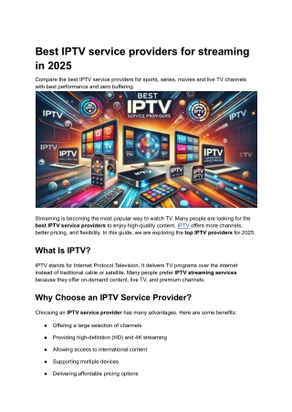 Best IPTV service providers for streaming in 2025