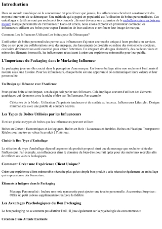 “Comment Les Influencers Utilisent Les boites pour Se Démarquer?”