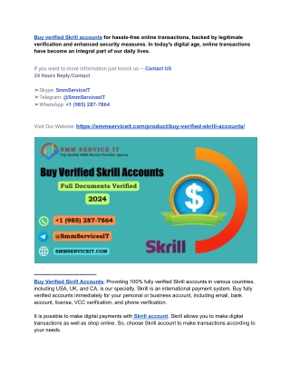 Buy verified Skrill accounts