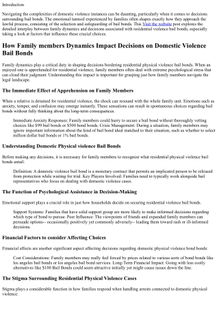 How Household Dynamics Impact Choices on Domestic Physical violence bail bonds