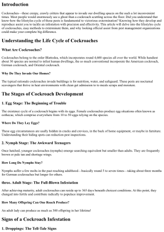 Understanding the Life Cycle of Cockroaches and How to Exterminate Them