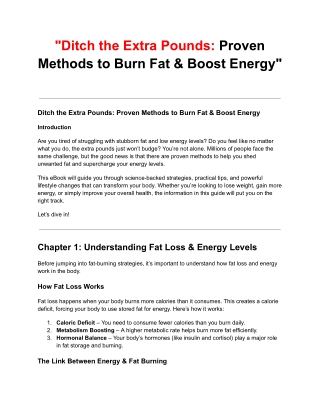 _Ditch the Extra Pounds_ Proven Methods to Burn Fat & Boost Energy_