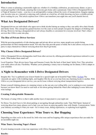 A Night to Remember with I-Drive Designated Drivers