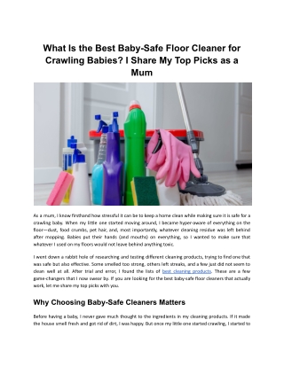 What Is the Best Baby-Safe Floor Cleaner for Crawling Babies