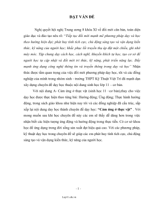 Chuyên đề Cảm ứng ở thực vật