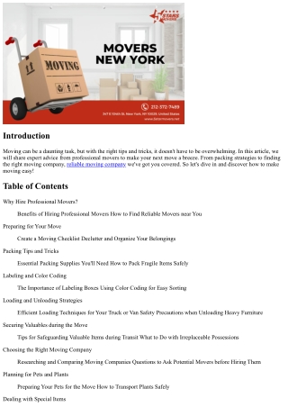 Moving Made Easy: Tips from the Pros