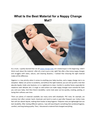 What Is the Best Material for a Nappy Change Mat