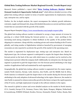 Beta Testing Software Market Regional Growth, Trends Report 2037