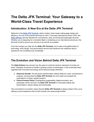 The Delta JFK Terminal_ Your Gateway to a World-Class Travel Experience