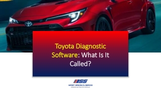 Toyota Diagnostic Software What Is It Called