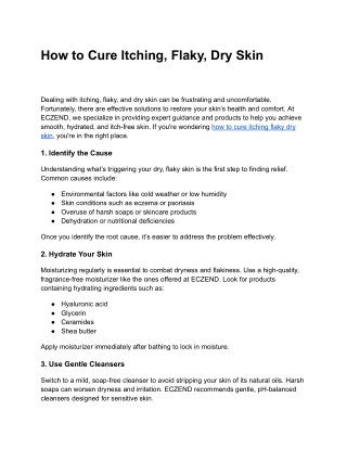 How to cure itching flaky dry skin