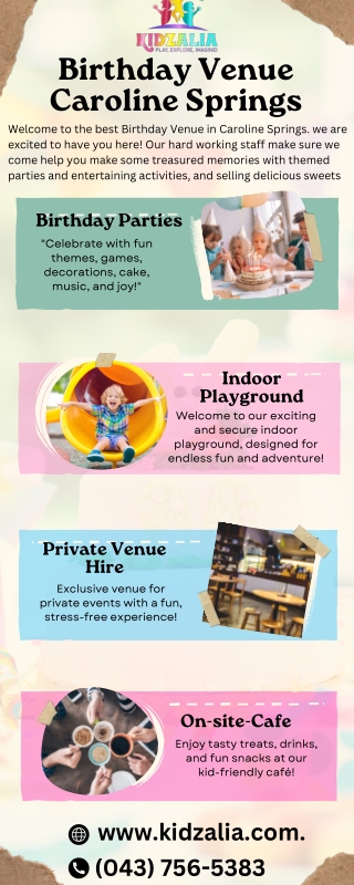 Birthday Venue in Caroline Springs | KidZalia | Inforgraphics