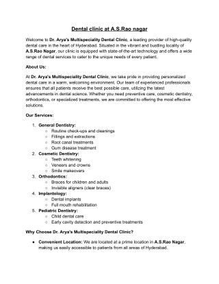 Dental clinic at A.S.Rao nagar (1)
