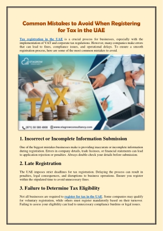 Common Mistakes to Avoid When Registering for Tax in the UAE
