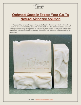 Oatmeal Soap in Texas: Your Go-To Natural Skincare Solution.pdf