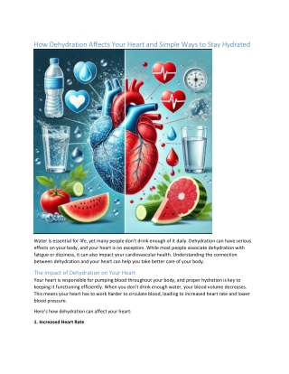 How Dehydration Affects Your Heart and Simple Ways to Stay Hydrated