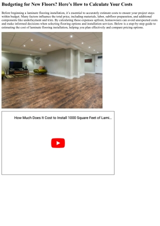 A Step-by-Step Guide to Calculating Laminate Flooring Costs