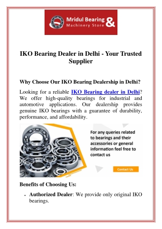 IKO Bearing Dealer in Delhi  Your Trusted Supplier (2)