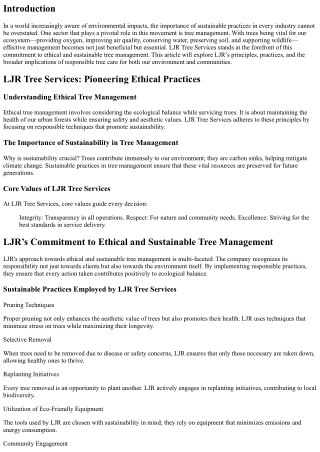 LJR’s Commitment to Ethical and Sustainable Tree Management