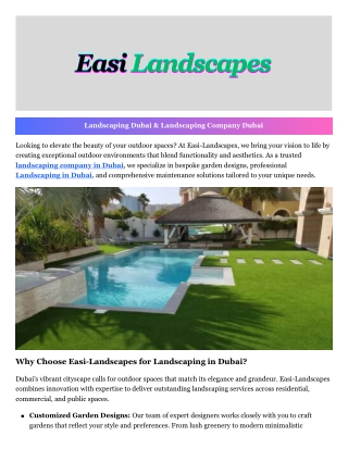 Landscaping Company Dubai