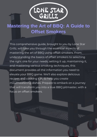 Mastering the Art of BBQ A Guide to Offset Smokers.pptx