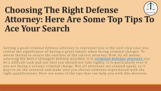 Choosing The Right Defense Attorney Here Are Some Top Tips To Ace Your Search