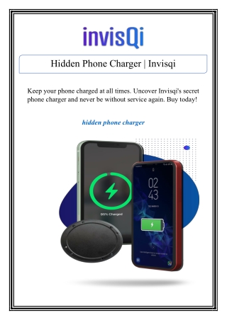 Hidden Phone Charger | Invisqi