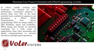 Maximize Your Project’s Potential with FPGA Programming: A Guide