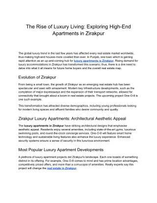 KS Group Feb 1 - The Rise of Luxury Living_ Exploring High-End Apartments in Zirakpur