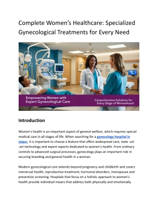 Complete Women’s Healthcare_ Specialized Gynecological Treatments for Every Need