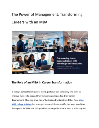 The Power of Management_ Transforming Careers with an MBA