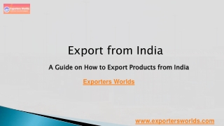 Export from India A Guide on How to Export Products from India
