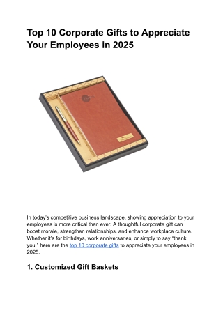 Top 10 Corporate Gifts to Appreciate Your Employees in 2025