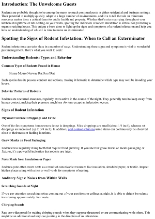 Spotting the Signs of Rodent Infestation: When to Call an Exterminator