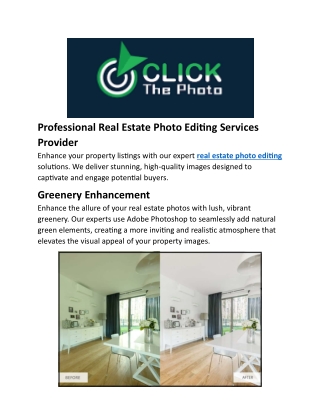 Professional Real Estate Photo Editing Services Provider