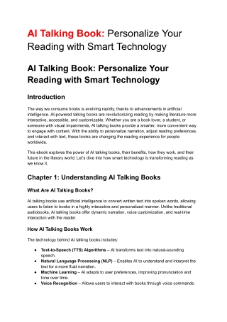 AI Talking Book: Personalize your Reading With Smart Technology