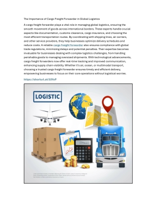 The Importance of Cargo Freight Forwarder in Global Logistics