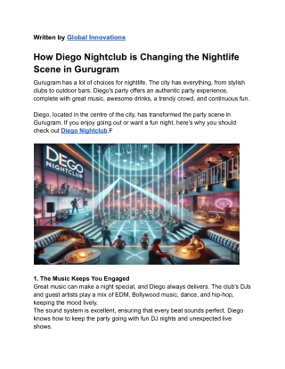 Diego Nightclub Gurugram—Your Top Party Spot