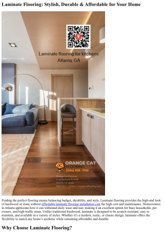 Why Laminate Flooring is a Great Option for Atlanta Homes
