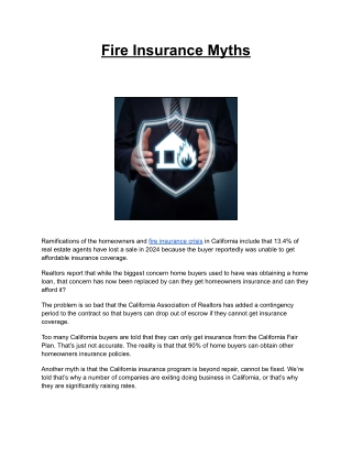 Fire Insurance Myths