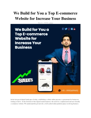 We Build for You a Top E-commerce Website