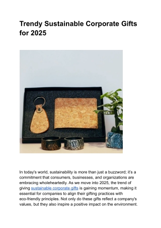 Trendy Sustainable Corporate Gifts for 2025