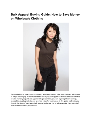 Bulk Apparel: Your Ultimate Guide to Wholesale Clothing