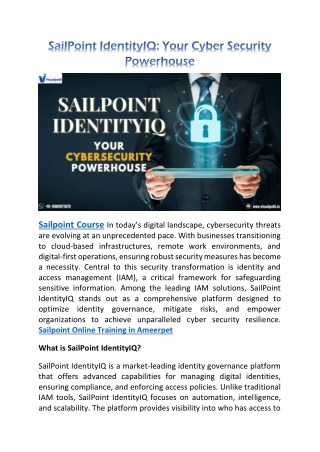 Sailpoint Course Sailpoint Online Training in Ameerpet