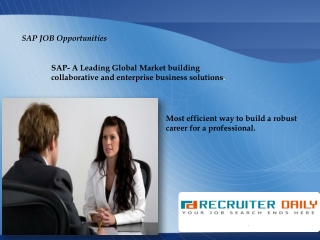 SAP Recruiter Daily -A Niche site for SAP professionals