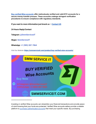 The Essential Guide to Buy Verified Wise Accounts for Your Business
